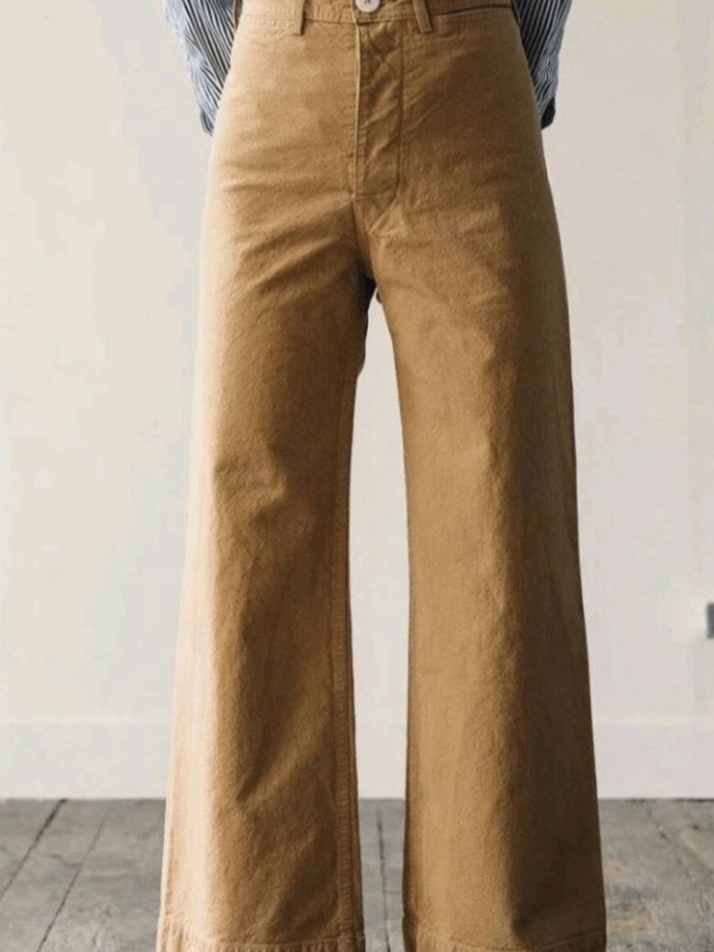 Jesse Kamm Wide-Leg Chinos in Camel Brown